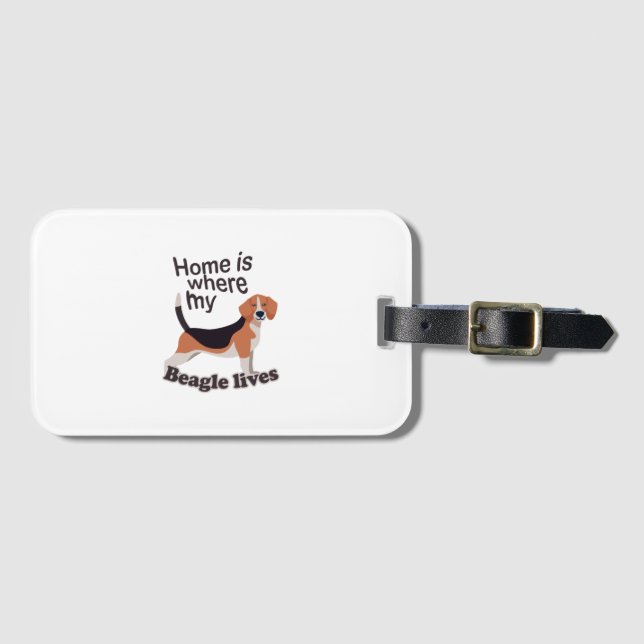 Etiqueta De Bagagem Beagle Home (Frente Horizontal)