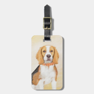 Etiqueta De Bagagem Beagle Hound Dog Painting Original Animal Art
