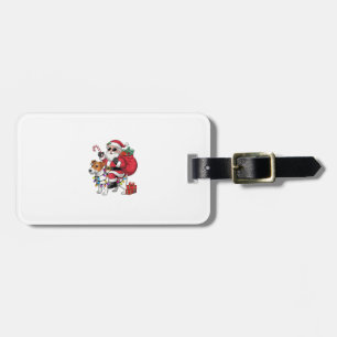 Etiqueta De Bagagem Beagle Xmas Lighting Papais noeis pilotando Beagle