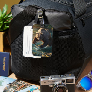 Etiqueta De Bagagem Bears Bounty: Banquete de pesca