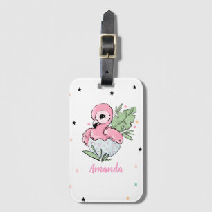 Etiqueta De Bagagem Bebê Flamingo Chic, Estrelas, Princesa