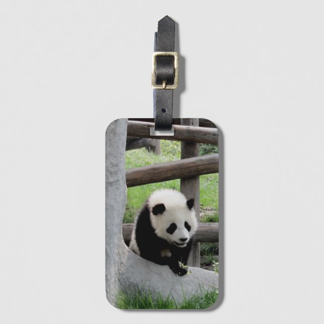 Etiqueta De Bagagem Bebê Panda Fofo (Frente Vertical)