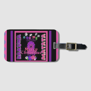 Etiqueta De Bagagem Bebê rosa Belo Feliz Natal Hakuna Matata
