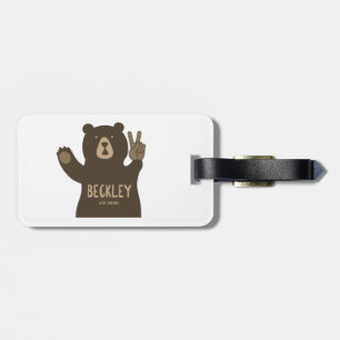 Etiqueta De Bagagem Beckley West Virginia Peace Bear