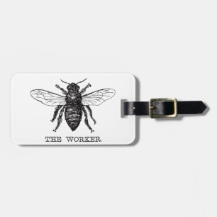 Etiqueta De Bagagem Bee Worker Honey Black Bumblebee