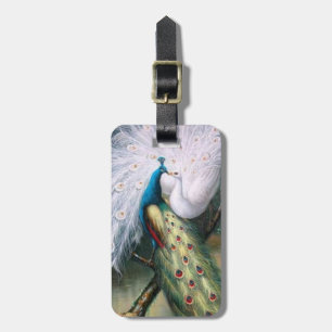 Etiqueta De Bagagem Beijo de Peacocks Vintage