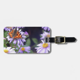 Etiqueta De Bagagem Bela Borboleta Nas Flores