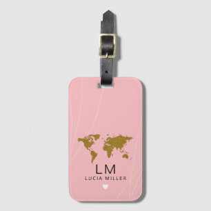 Etiqueta De Bagagem bela etiqueta de viagem cor rosa ROSA pink com o n