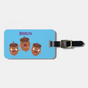 Etiqueta De Bagagem Belas bolotas felizes cantando cartoon para crianç