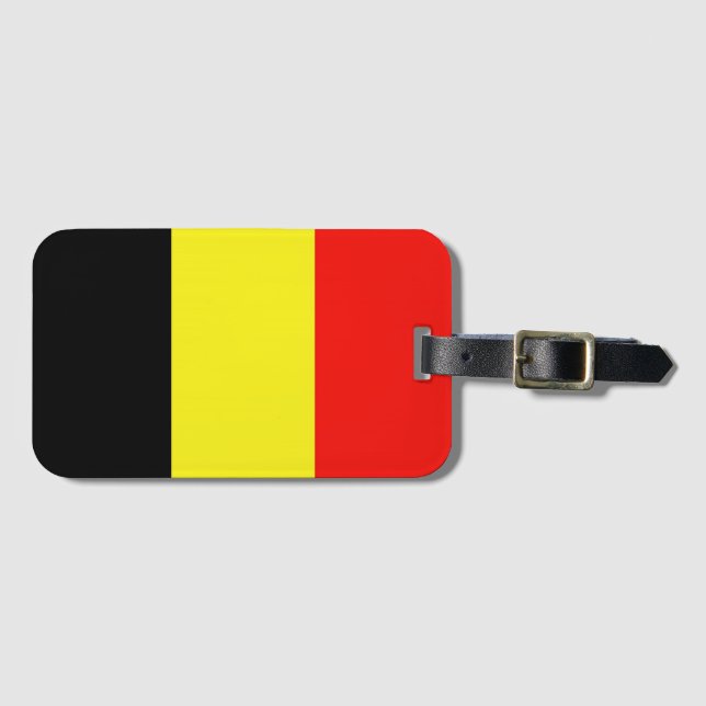 Etiqueta De Bagagem Belgium Flag (Frente Horizontal)