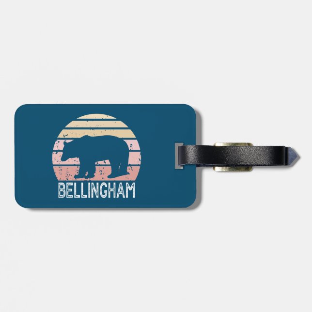 Etiqueta De Bagagem Bellingham Washington Retro Bear (Traseira Horizontal)