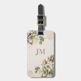 Etiqueta De Bagagem Belo design floral de aquarela