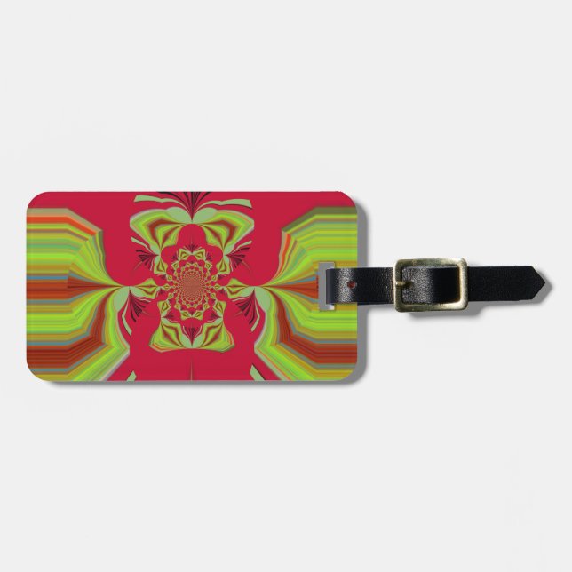 Etiqueta De Bagagem Belo Incrível Padrão Africano de Motif Amarelo (Frente Horizontal)