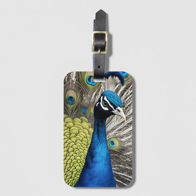 Etiqueta De Bagagem Belo Pavão (Frente Vertical)