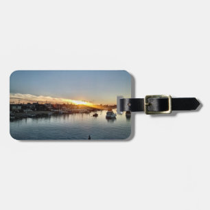 Etiqueta De Bagagem Belo pôr do sol no porto na Ilha Balboa