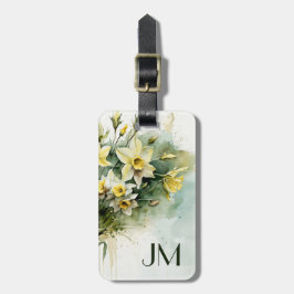 Etiqueta De Bagagem Belos narcisos de água amarela