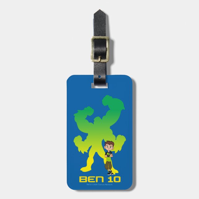 Etiqueta De Bagagem Ben 10 e Quatro Braços Sombra (Frente Vertical)