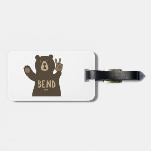 Etiqueta De Bagagem Bend Oregon Peace Bear