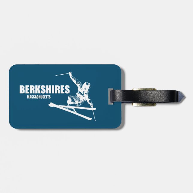 Etiqueta De Bagagem Berkshires Massachusetts Skier (Traseira Horizontal)