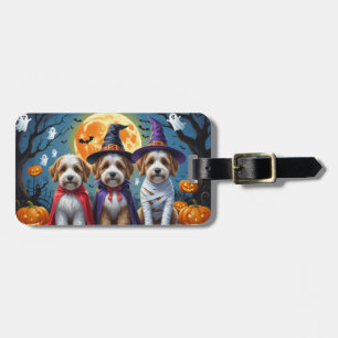 Etiqueta De Bagagem Bernedoodle Dogs Pumpkin Halloween Engraçado