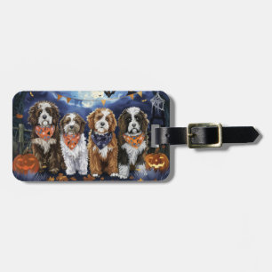 Etiqueta De Bagagem Bernedoodle Halloween Spooky