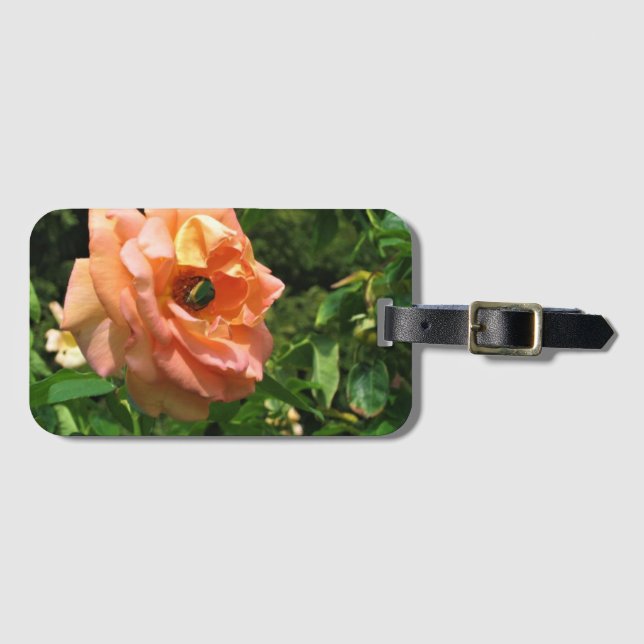 Etiqueta De Bagagem Besouro em Rosa (Frente Horizontal)