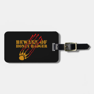 Etiqueta De Bagagem Beware do texugo de mel
