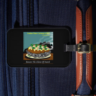 Etiqueta De Bagagem Beware the Chives of Starch – Funny Foodie Cartoon