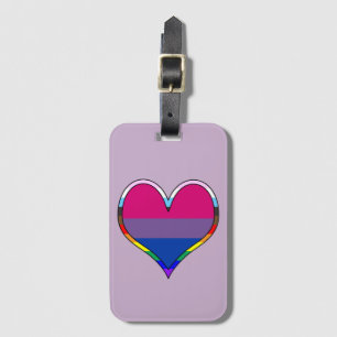 Etiqueta De Bagagem Bi Pride Heart