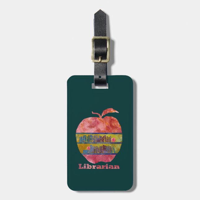 Etiqueta De Bagagem Bibliotecário Apple (Frente Vertical)