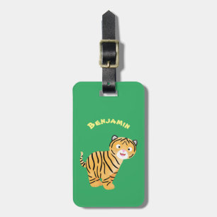 Etiqueta De Bagagem Bicho de tigre feliz e bonito
