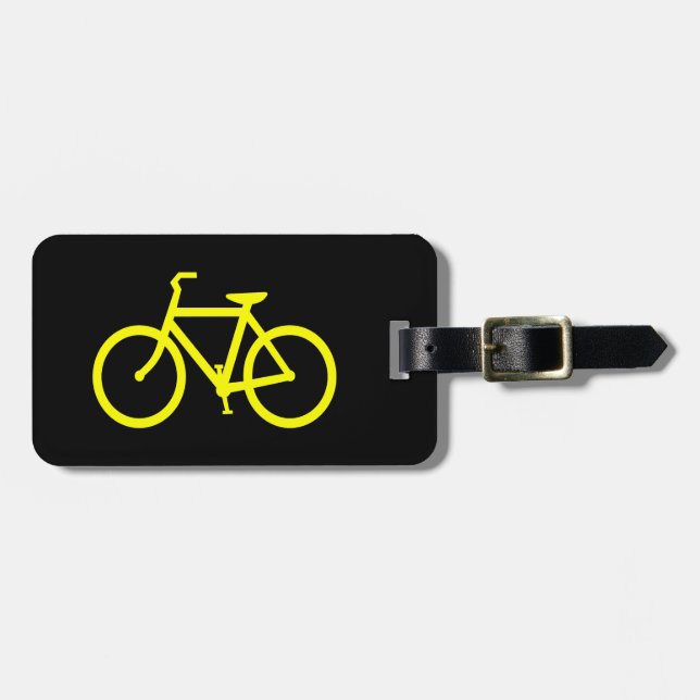 Etiqueta De Bagagem Bicicleta Amarela (Frente Horizontal)