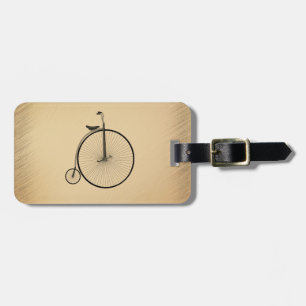 Etiqueta De Bagagem Bicicleta Antiga de Rodas Altas Penny-Farthing Rús