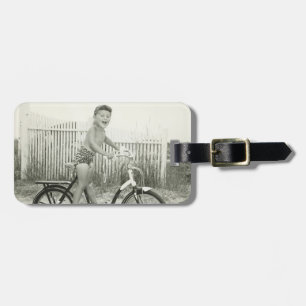 Etiqueta De Bagagem Bicicleta da equitação da menina