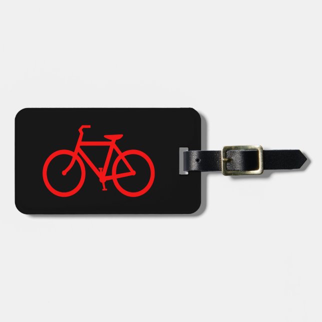 Etiqueta De Bagagem Bicicleta Vermelha (Frente Horizontal)