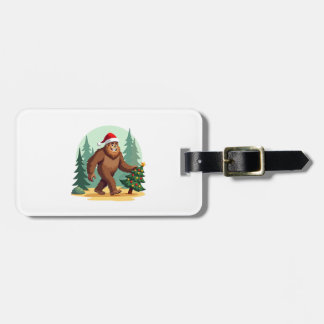 Etiqueta De Bagagem Bigfoot Christmas Tree Santa Hat (3)