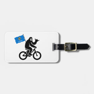 Etiqueta De Bagagem Bigfoot Ciclismo Bandeira de Oklahoma