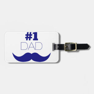 Etiqueta De Bagagem Bigode azul do pai #1 - número um