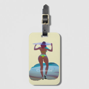 Etiqueta De Bagagem Bikini Booty Beach Girl Thunder_Cove