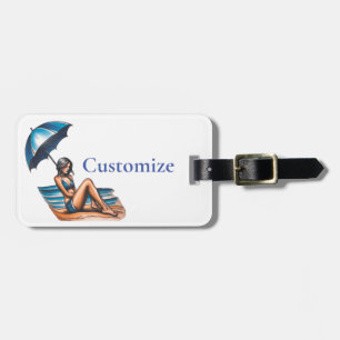 Etiqueta De Bagagem Bikini Girl Beach Nápoles Thunder_Cove