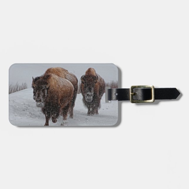 Etiqueta De Bagagem Bison Yellowstone (Frente Horizontal)