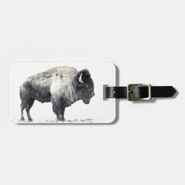 Etiqueta De Bagagem Bisonte das planícies (Frente Horizontal)