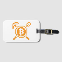 Etiqueta de Bagagem Bitcoin Miner BTC 8-Bit
