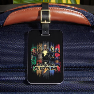 Etiqueta De Bagagem Black Adam Characters In Stripes Graphic