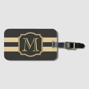 Etiqueta De Bagagem Black and Golden Monogram