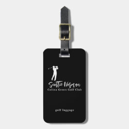 Etiqueta De Bagagem Black and White Golfer Name