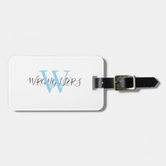 Etiqueta De Bagagem Black Gold Monogram Script Luggage Tag