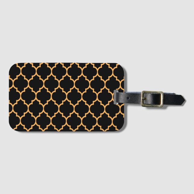 Etiqueta De Bagagem Black Honeycomb (Frente Horizontal)