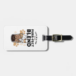 Etiqueta De Bagagem Blend Puro: Arte de Gato e Café para Pet-Lovers