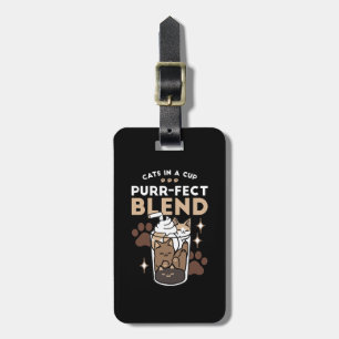 Etiqueta De Bagagem Blend Puro: Design de café para Cat & Café
